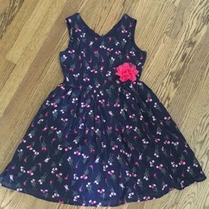 Girls navy and pink dress